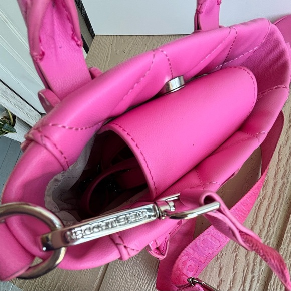 Steve Madden Pink Quilted Satchel with Silver Hardware - Picture 9 of 10